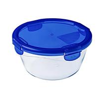 Pyrex Easy Wash Cook & Go Round Container with Lid Small 700ml Blue