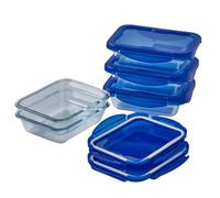 Pyrex® Cook & Go Set of 5 Rectangular Glass Storage Boxes with Airtight and Waterproof Lids - 20 x 15 cm - 0.8L - BPA Free