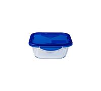 Pyrex Cook & Go Square Container with Lid 100% Airtight, Food Container, Suitable for oven and Microwave, 16 cm, 0.85 L