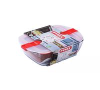Pyrex Cook & Heat 2pc Rectangular Glass Food Storage Dish Set 2.5L + 0.8L 280549