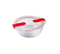 Pyrex Cook & Heat Round Dish with Lid - 200mm dia 1Ltr | Withstands thermal shock from freezer to oven and washes easily in dishwashers, perfect for meal prepping and reheating.