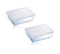 Pyrex Cook & Store 2 Piece 1.5L Rectangular Glass Baking Dish With Plastic Lid
