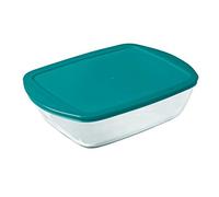 Pyrex Cook & Store Glass rectangular Dish high resistance with lid 28x20x8 cm, Green