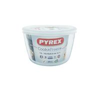 Pyrex 1.1L Dishwasher Safe Classic Round borosilicat Glass Dish With Plastic Lid