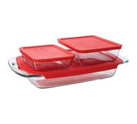 Pyrex Easy Grab 6-Piece Glass Bakeware and Food Storage Set