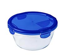 Pyrex Easy Wash Cook & Go Round Container with Lid Small 0.7 Litre Blue (Pack of 4)