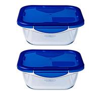 Pyrex Food Storage Container, Blue, 21 x 21 x 8 cm