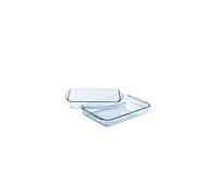 Pyrex - Essentials - Set of 2 Rectangular Glass Lasagne Dishes (35 x 23 cm, 40 x 27 cm)
