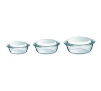 Pyrex Essentials - Set of 3 glass casseroles high resistance 1,4L/2,1L/3L