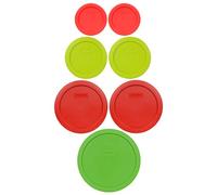 Pyrex Food Storage Plastic Replacement Lid Set (Red, Green) - Made in USA