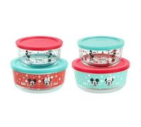 Pyrex Glass 8-piece Decorated Food Storage Set - Mickey & Minnie