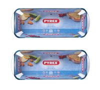 Pyrex Glass Loaf Pan Dish High Resistance 30cm Clear/Transparent (Pack of 2)