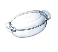 Pyrex Glass Oval Casserole, 5.8 L | Oven-to-table design allows easy food monitoring; generous capacity supports high-volume batch cooking and catering prep.
