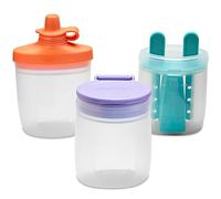Pyrex Littles (6-PC) Silicone Baby Toddler Feeding Set, 5 OZ Pouches and Lids For Food & Beverage, Airtight Leak-Proof, BPA Free Non-Breakable Dishwasher Safe, Ages 6 Months +