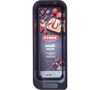 Pyrex Magic Metal Loaf Pan Carbon Steel Non Stick Easy Grip 26cm Black (Pack of 2)