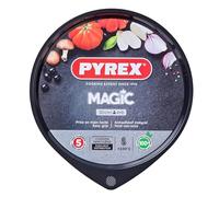 Pyrex Magic Pizza Pan Carbon Steel Easy Grip Non Stick Coating 30cm Black (Pack of 2)