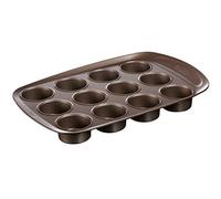 Pyrex asimetriA Metal Easy-Grip 12 Cups Muffin Tray, Brown