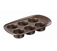 Pyrex asimetriA Metal Easy-Grip 6 Cups Muffin Tray, Brown