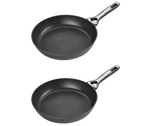 Pyrex Origin Plus Aluminium Frying Pan Durable Non Stick Coating 30cm Black (Pack of 2)