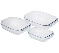 Pyrex Ovenproof Square Dish, 40 x 9 x 25 cm, 9000 cm³, Transparent, Glass
