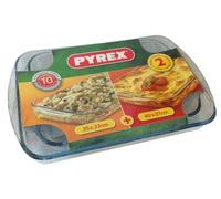 Pyrex Rectangular Roaster Set, Glass, 2 Pieces