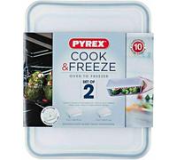 Pyrex Glass Dish Food Storage Baking Serving Dish with Plastic Lid Cook & Freeze