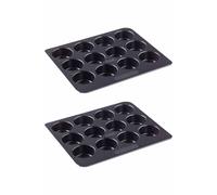 Pyrex Set Of 2 Magic Muffin Tray, 12 Cup In Black Black One Size