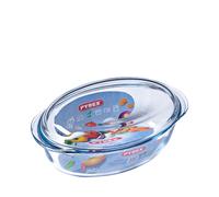 Pyrex Toughened Glass Clear Lidded Oval Casserole Dish 4Ltr (3Ltr Dish, 1Ltr Lid) (Each)