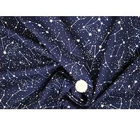 Pyrhan 100% Cotton Poplin By Rose & Hubble | Night Sky Stars Gazing Astronomical Map Printed Cotton Fabric By The Metre UK | 114 Cm | Crafting & Dressmaking Fabric | Dress Fabric Material