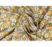 Pyrhan 100% Cotton Poplin By Rose & Hubble |Prime Rose Floral Printed Cotton fabric By The Metre Uk |114 Cm | Crafting Fabric & Dressmaking Fabric |Dress Fabric Material For Sewing Dressmaking (Ochre)