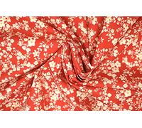 Pyrhan 100% Cotton Poplin by Rose & Hubble | Tiny Wild Floral Art Printed Cotton Fabric by The Metre UK | 114 Cm | Crafting & Dressmaking Fabric | Dress Fabric Material for Sewing Dressmaking (Red)