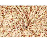 Pyrhan 100% Cotton Poplin By Rose & Hubble | Wild Ditsy Floral Printed Cotton fabric By The Metre Uk | 114 Cm |Crafting Fabric & Dressmaking Fabric |Dress Fabric Material For Sewing Dressmaking(Ivory)
