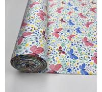 Pyrhan Butterfly Patterned Fabric by The Metre | 45 Inch Wide Cotton Blend for Quilting, Sewing, Crafts & Dressmaking | Butterfly Print Fabric in (Floral-Butterfly)