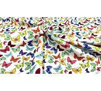 Pyrhan Cotton Fabric by The Metre, 100% Cotton 45 Inch Wide Material for Quilting, Patchwork, Sewing, Crafts & Dressmaking, Butterfly Design