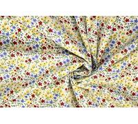 Pyrhan Floral Polycotton Fabric by The Metre UK | 45 Inch Wide Printed Dressmaking Fabric for Sewing, Quilting, Crafts & Home Décor (Yellow Little Floral)