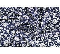 Pyrhan Forest Prints 100% Pure Cotton - 60 inches (148 cm Approx) Wide Fabric Sold by The metre - Perfect for Sewing Projects and Dress Making. (Navy Blue)