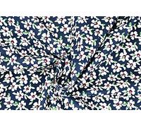 Pyrhan LTD 100% Cotton Print Fabric with Small Flowers and Leaves 60 Inches (Navy Blue)