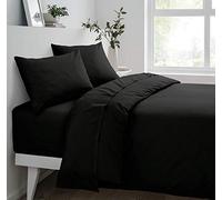 Pyrhan Ltd Polycotton Black Double Fitted Sheet 26cm Drop(140cmx190cm)