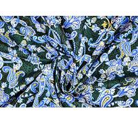 Pyrhan Paisley Dress Fabric 100% Pure Cotton Prints - 60 inches (148 cm Approx) Wide Fabric Sold by The metre - Perfect for Sewing Projects and Dress Making. (Blue)