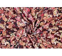 Pyrhan Paisley Dress Fabric 100% Pure Cotton Prints - 60 inches (148 cm Approx) Wide Fabric Sold by The metre - Perfect for Sewing Projects and Dress Making. (Red)