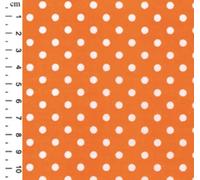 PYRHAN Polka Dot Polycotton Fabric | 45-Inch Wide Polycotton Material by the Metre | Sewing, Quilting, Dressmaking | Red, Pink, Green, Blue, Yellow, Orange, Black, White, Grey, Navy & More (Orange)