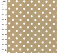 PYRHAN Polka Dot Polycotton Fabric | 45-Inch Wide Polycotton Material by the Metre | Sewing, Quilting, Dressmaking | Red, Pink, Green, Blue, Yellow, Orange, Black, White, Grey, Navy & More (Tan)