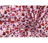 Pyrhan Polycotton Multi Hearts Printed Fabric | Hearts Printed by The Metre UK | 45 Inches (114 cm) | for Crafting & Dressmaking (Multi)