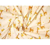 Pyrhan Printed Polycotton Fabric - 45" Wide Sewing Material by The Metre - Quilting, Dressmaking, Craft & Home Décor - Christmas, Animal, Stripes, Music & More (Cute Giraffe Print)