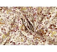 Pyrhan Vintage Patterned Floral Fabric 100% Pure Cotton Prints - 60 inches Extra Wide Fabric by The metre - Perfect for Sewing Projects and Dress Making - Cotton Fabric by The Metre Clearance (Cream)