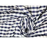 Pyrhan Wrinkled Box Seersucker Polycotton Prints | 60 Inch Wide | Gingham Tablecloth | Fabric Material By The Metre | Checkered Square Table Cloths | Perfect For Arts And Craft Fabric (Navy)