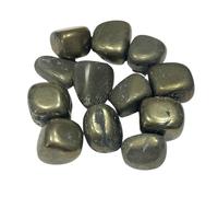 Pyrite Healing Crystal | Single Polished Tumblestone for Wealth, Abundance, Good Luck, Absorbing Negative Energy and Root Chakra Healing. Sent with Gift Pouch and Info Card.