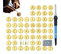 Pyro Letters Kit - Wood Burning Tool, Adjustable Temperature Pen, Alphabetical Number Stamps with Engraving Template Supporting Embossing for Beginners and Artists Design