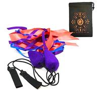 Pyro Pixies Cosmic Elemental Ribbon Poi - Beginner Practice Set with Soft Poi Head, Colourful Ribbons, Double Finger Loop Handles, Carry Bag & Spare Cascade Juggling Bag - Suitable for All Ages