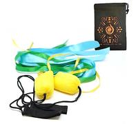 Pyro Pixies Elemental Ribbon Poi Set - Beginner Practice Ribbon Tail Poi (Earth) - Pair of Poi, Carry Bag - All Ages